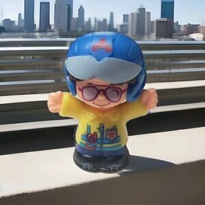 Fisher-Price Little People Becky Figure Blue Helmet Yellow Jacket Glasses 2019